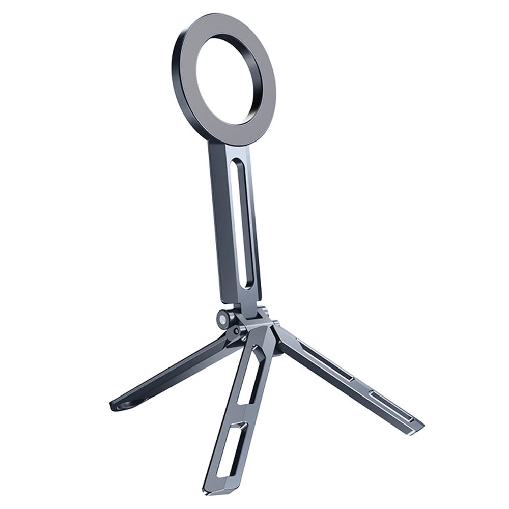 

E06 Folding Desk Stand Magnetic Tripod Phone Holder Aluminum Alloy MagSafe Compatible for 4-7 Inch Devices
