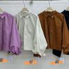 Wj1116 Autumn New Women's Lapel Japanese Cotton Shirt Loose Shirt Top Cardigan Literary Style Ins
