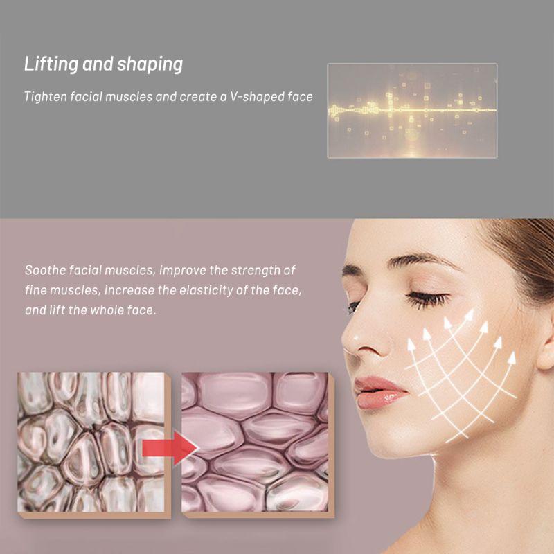 EMS Face Lifting Roller RF Double Chin V Face Shaped Facial Massager Jaw Cheek Thin Slimming Facial Lift Up Belt Skin Care Tool