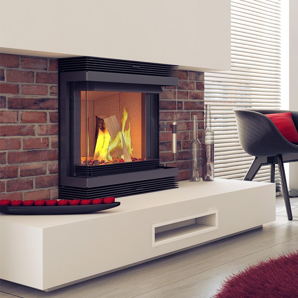 Air Fireplace Insert KRATKI BLANKA LP 8 kW Ø 160 Assembly Kit