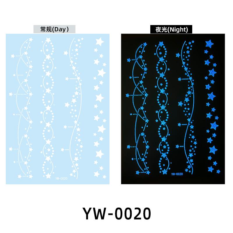 Glow In The Dark Indian Lace Tattoo Stickers - Henna Style Hand Body Art