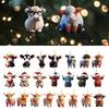 2025 Christmas Advent Calendar 24 Days Funny Cow Countdown Box Xmas Tree Hanging Decor for Holiday Party Favors Home Decorations