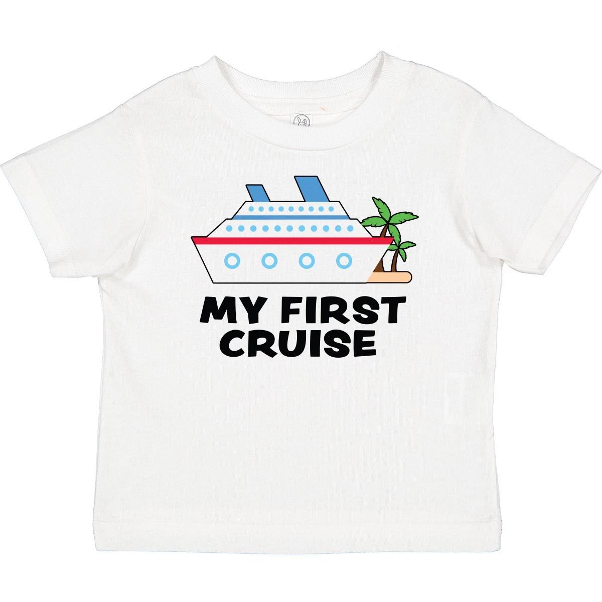 Inktastic My First Cruise With Cruise Ship And Palm Trees Baby T-Shirt 1st Sun 120