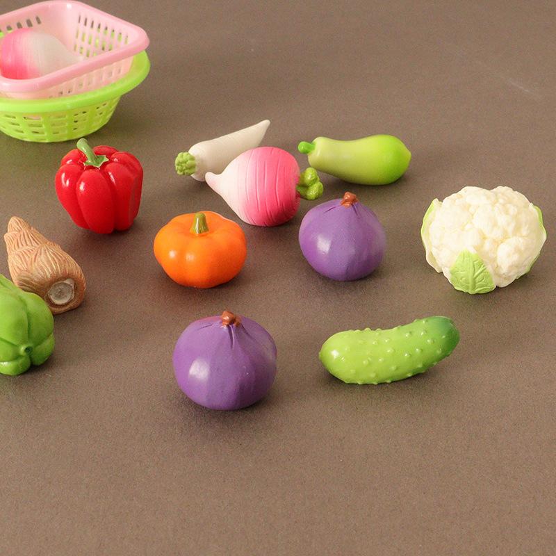 10Pcs/Set Dollhouse Simulation Vegetable Set Dollhouse Vegetables Decoration Dolls House Miniature Play Toys(no Basket)