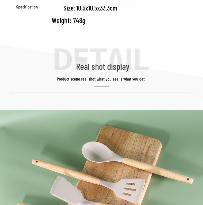 Silicone Non-Stick 12-Piece Kitchen Utensil Set with Storage Bucket