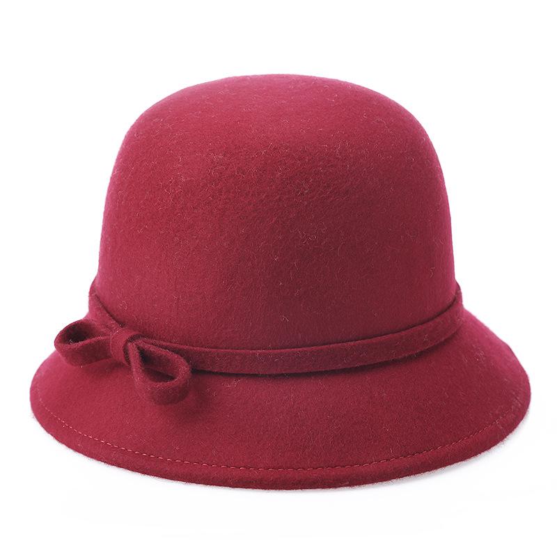 2025 Women’s Pure Wool Felted Cloche Hat Winter Warm Bowl Cut Bucket Cap for Outdoor Chic Autumn Winter Fashion