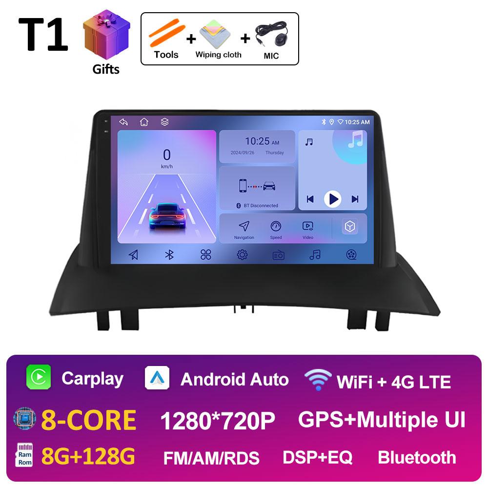 For Renault Megane 2 2002 2003 2004 2005 - 2009 Wireless Carplay GPS Navigation Android 14 DSP Stereo Autoradio Touch Screen 4G