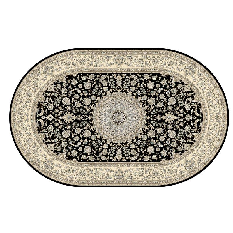 Oval Carpet Persian Ethnic Style Living Room Carpet Anti Dirt and Anti Slip Sofa Tea Table Carpet