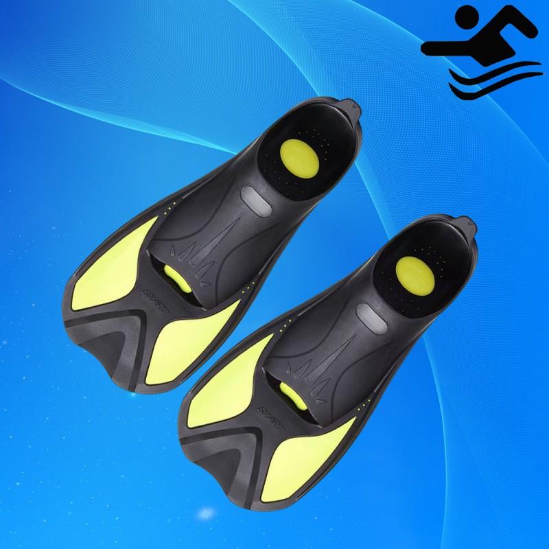 Short Open-Heel Swim Fins Snorkeling Beginners TPR Material Comfort Fit Non-Slip Foot Pocket