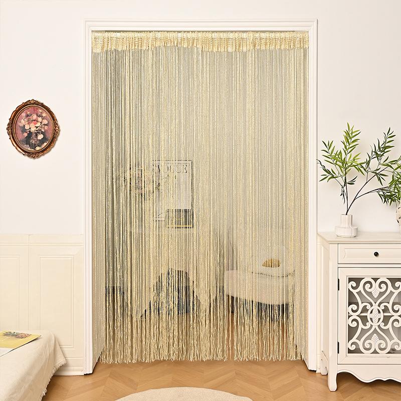 Glitter Curtains Tassel Curtains Hanging Door Curtain Encryption Partition Decoration Curtain for Door Living Room Bedroom