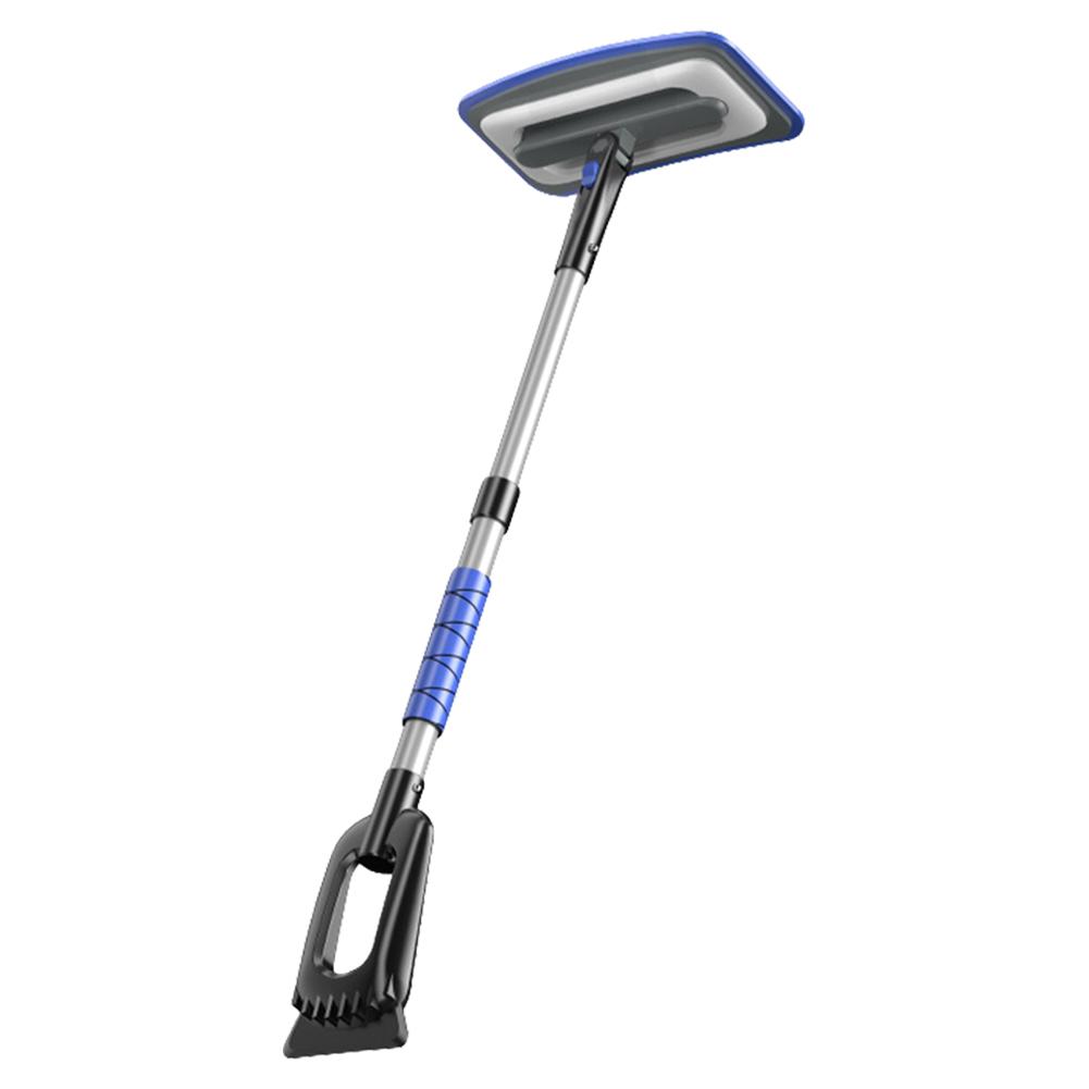 

3-в-1 автомобильный скребок для снега, вращающийся на 360°, выдвижной скребок для льда, противоскользящий выдвижной снегоочиститель для лобового стекла автомобиля синий