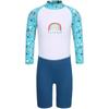 Easy To Put On and Take Off Sunscreen Kids Swimwear Turquoise Blue Snow White Deep Prussian Blue Children Aged 3 7 Years Old