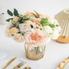 Silk Artificial  Flowers Dahlia Peony Rose Hydrangea With Stem Mix Gift Box DIY Wedding Bridal Bouquets Table Party  Decoration