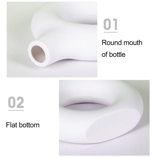 Donut Vase Shatterproof Hollow Vase Minimalist Boho Style Tabletop Decor Vase for Flowers
