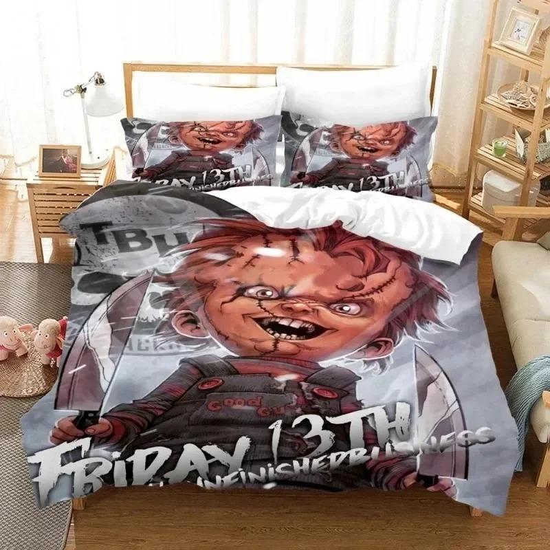 Comforter Horror Movie Child Of Play Chucky Bedding Set Double Twin King Comforter Boys Girls Adults Bedroom