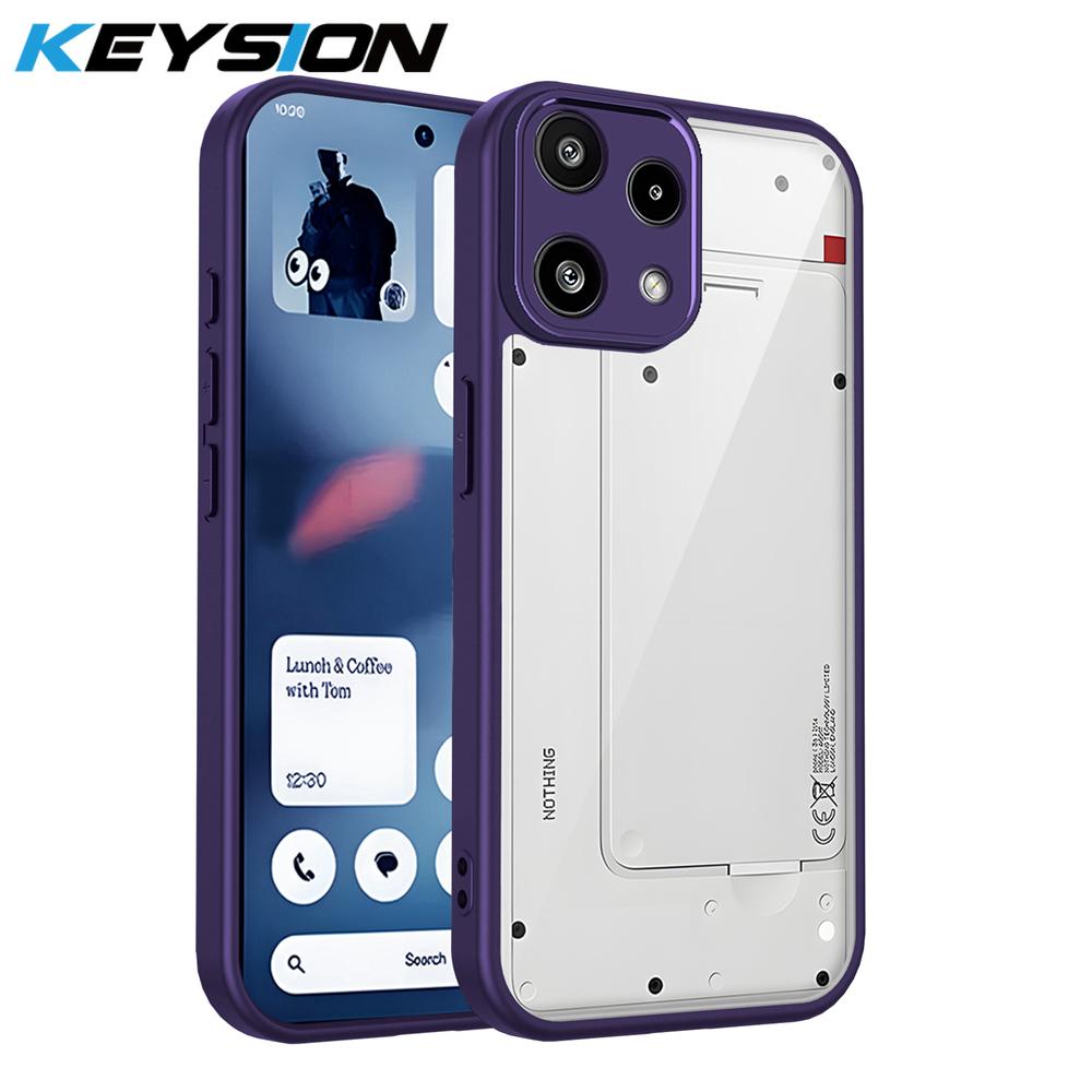 KEYSION Transparente Handyhülle für Nothing Phone 3A Lite Weiches Silikon+PC Klar Stoßfest Handy Rückseite für Nothing 3A Lite