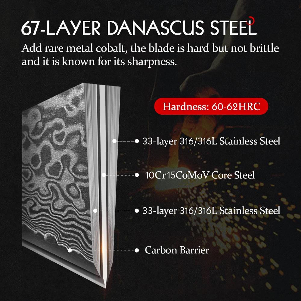 Damascus Steel Kitchen Knife Chef Knife Butcher Meat Cleaver Boning Barbecue Slicing Kiritsuke Knife Sushi Knife Cooking Tools