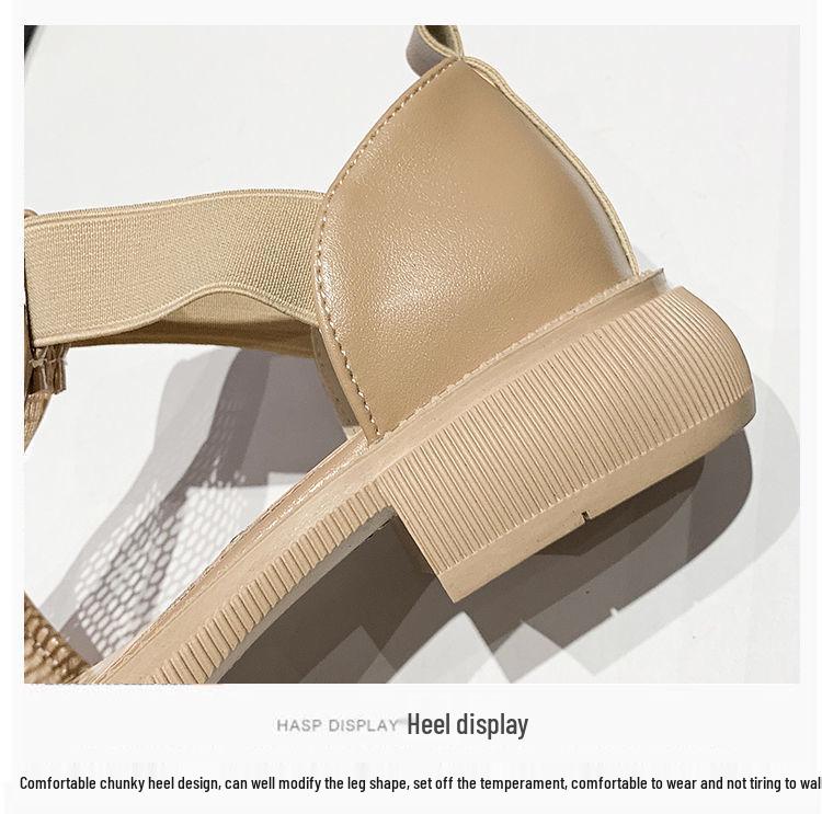 Women's 2024 Summer Mesh Closed-Toe Flat Sandals: Versatile Round-Toe Fishnet Mary Janes