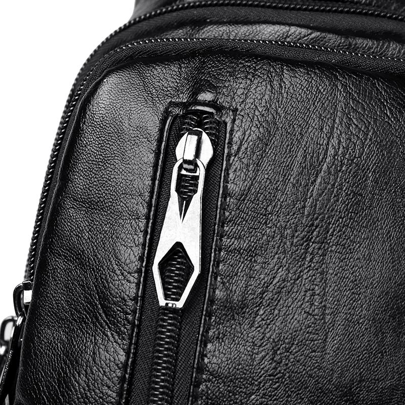 Chest Bag Women's Soft Leather Shoulder Bag Vintage Crossbody Bag