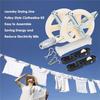 A96I-Nylon Clothesline Pulley Kit, 150Ft Polyester Clothes Line Rope Outdoor Heavy Duty Clothesline Kit