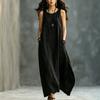 Women Sleeveless Loose Fit Vintage Style Dress Two Pockets Casual Long Maxi Dress Lightweight Summer Dress
