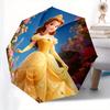 Princess Belle, Floral Garden Automatic Opening and Closing Umbrella, Compact Travel Umbrella, Lightweight and Portable, Suitable for Beach
