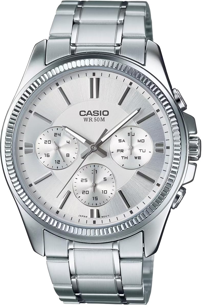 Casio Standard Quartz Men s Wristwatch MTP-1375D-7AV Multi-Axis 24-Hour Display Silver
