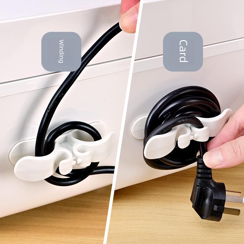 Punch-Free Power Cord Organizer: Electrical Wire Storage Holder & Winding Tool.