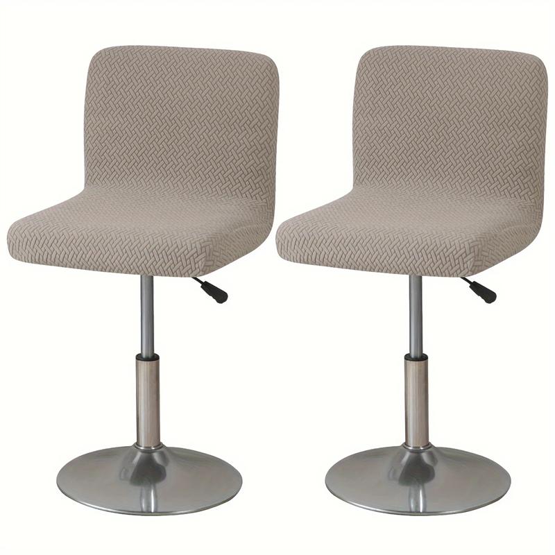 Solid Color Jacquard Bar Chair Covers Stretch Short Back Stool Seat Slipcovers Dining Small Size Chair Case Banquet Party