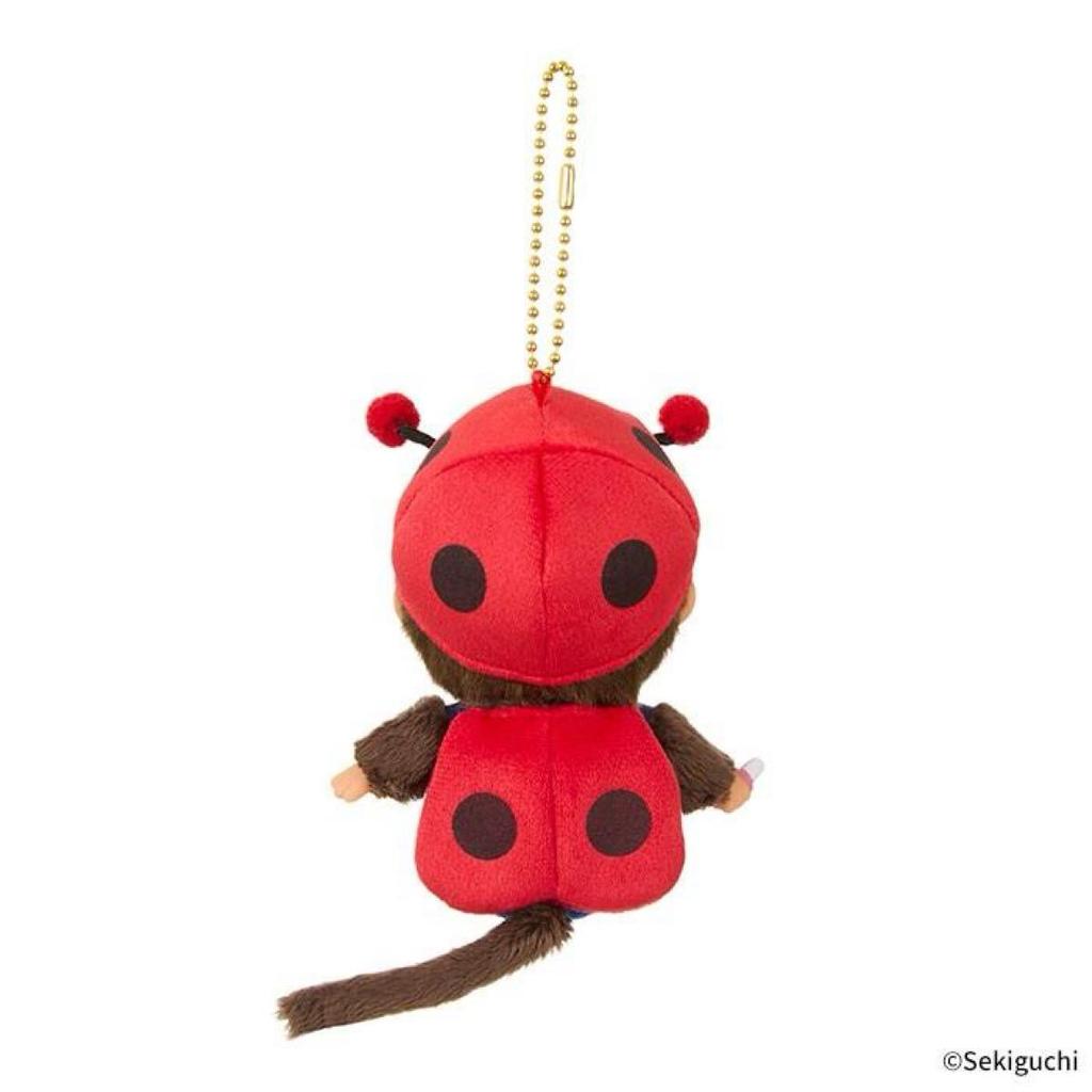 Sekiguchi Monchhichi Big Face SS Keychain Ladybug Plush Insect Mascot