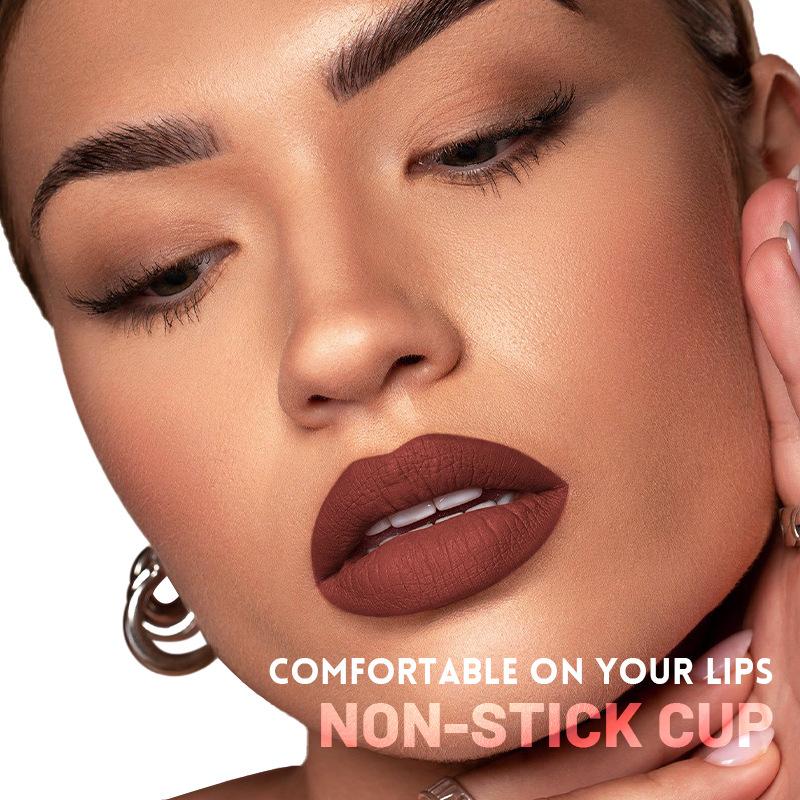 Matte Lipstick 10 Colors Velvet Non-stick Lip Glaze Highly Pigmented Long Lasting Lip Honey Lip Gloss