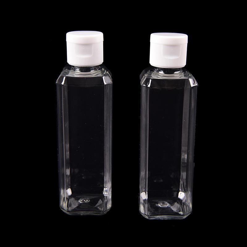 1-4x 100ml Plastic Clear Flip Bottles Travel Shampoo Lotion Cosmetic Container