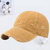 Hole Washed Cotton Baseball Cap Men's Old Visor Hat Retro Soft Top Cap