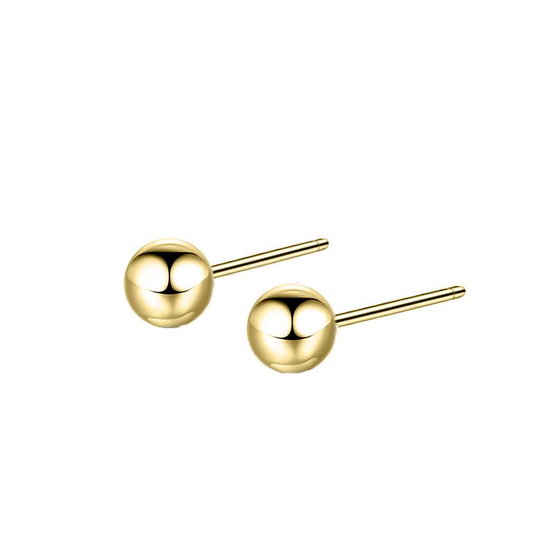 eManco Stainless Steel Round Bead Earrings - Simple Fashion Bean Design