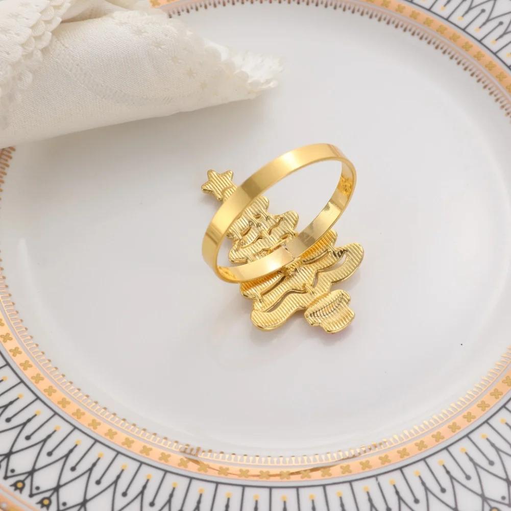 6pcs Alloy Napkin Rings For Dinner Party Wedding Birthday Christmas Table Decoration 5.6 X 3.4 Cm Elegant Design For Festive