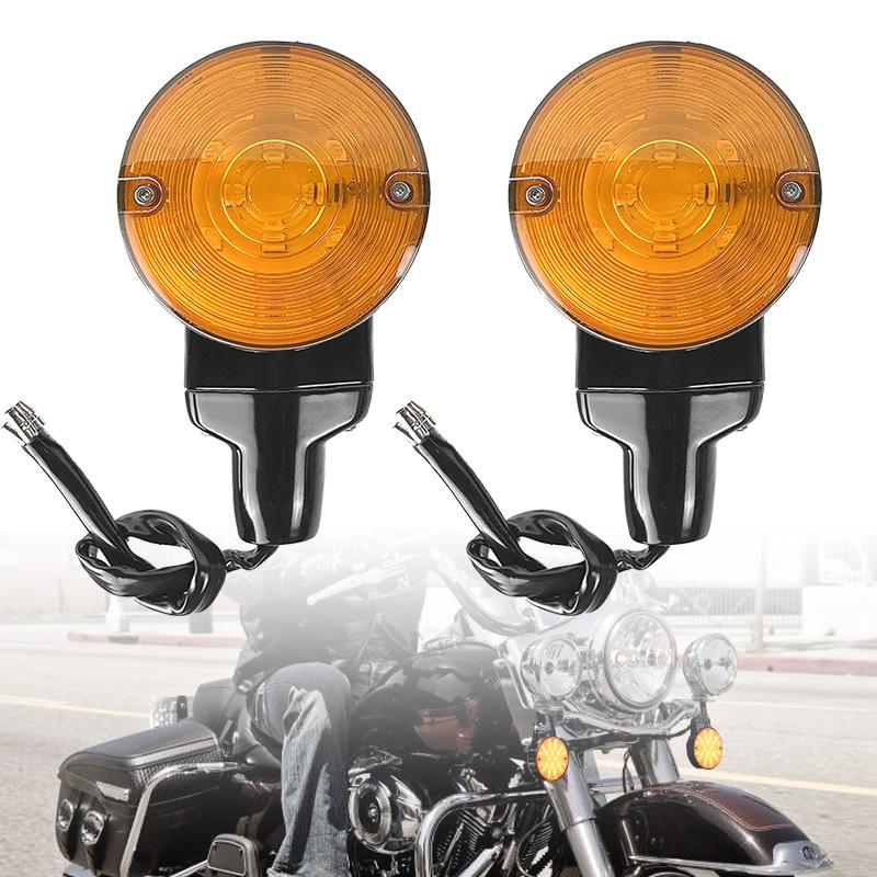 2pcs Motorcycle Front Rear Flat LED Turn Signal Light Amber Indicator Lamp Accessories for Ha-rley Touring 2001-2018
