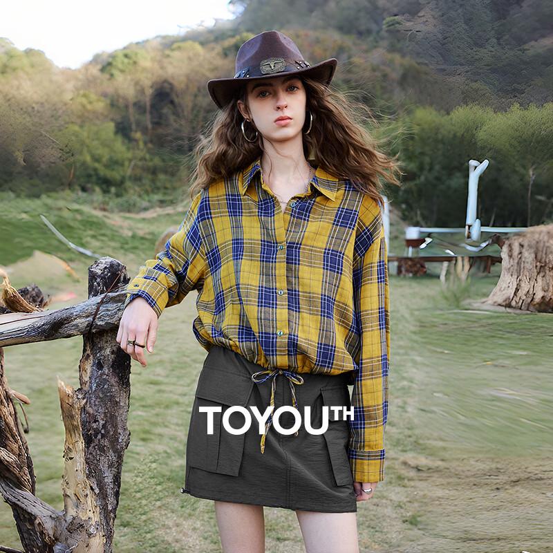 Chuyu Women s Plaid Cotton Long Sleeve Shirt XL