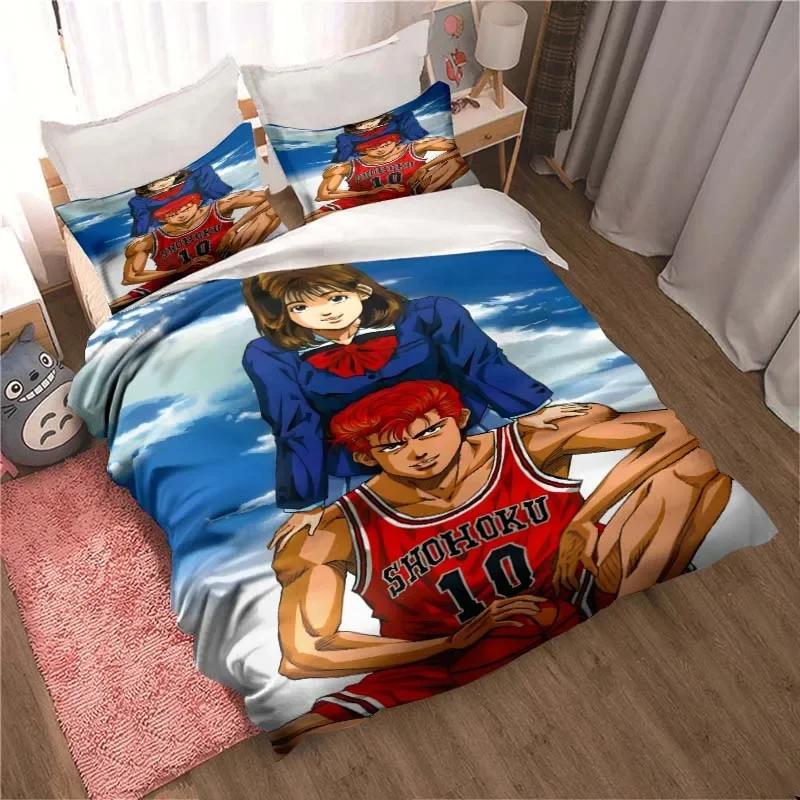Slam Dunk Cartoon Printed Bedding Sets Exquisite Bed Supplies Set Duvet Cover Bed Comforter Set Bedding Set Luxury Birthday Gift