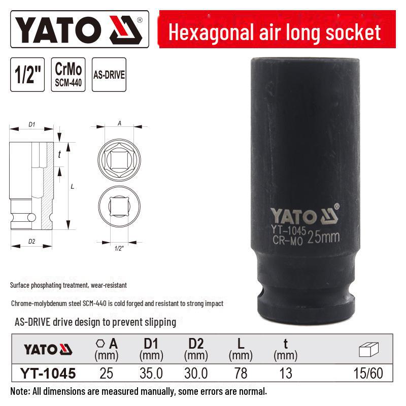YATO Air Cannon 1/2'' Pneumatic Hex Socket Wrench