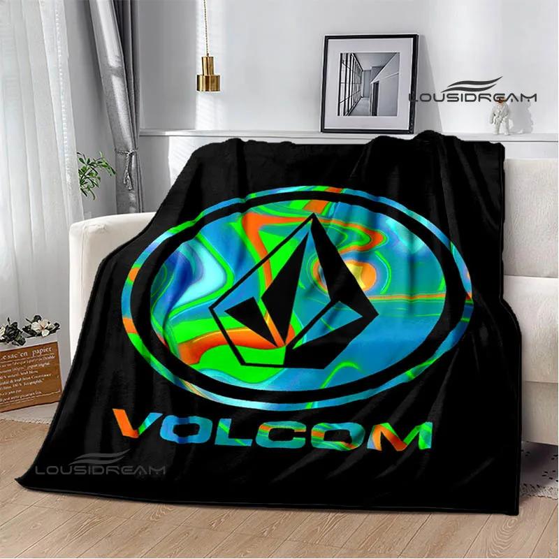Coperte con logo V-VOLCOM stampato Flangia Coperta calda morbida e confortevole casa viaggio letto coperta coperte da picnic regalo di compleanno
