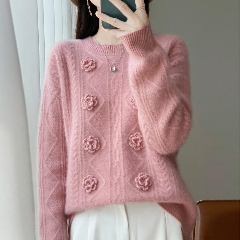 Women Sweater 100% Wool MODERN NEW SAGA O-neck Knit Pullover Thick Winter Jumpers Female Knit Tops