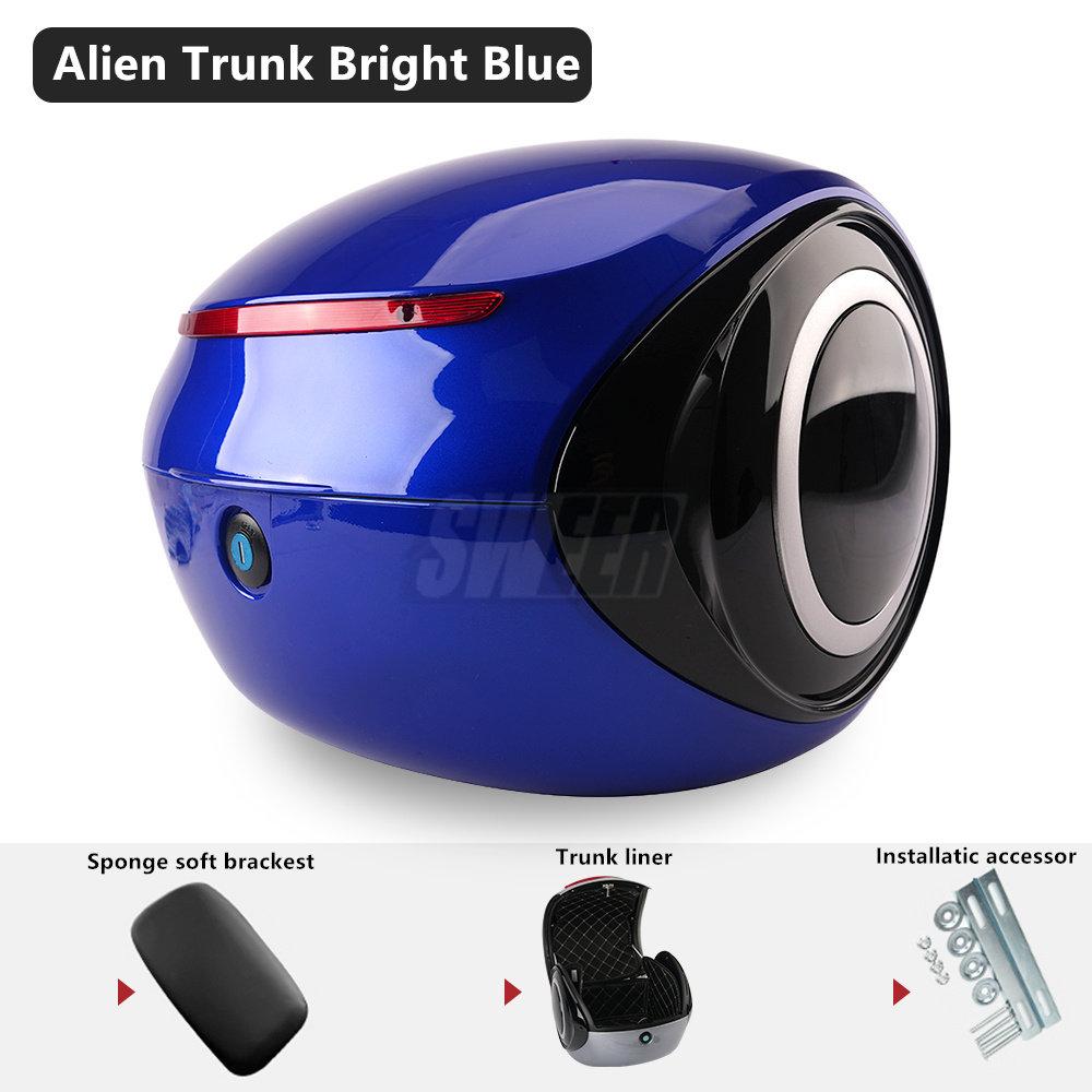 Motorcycle Tail Box Fashion E-bike Top Luggage Carrier Box Full Helmet Storage Box 32L Universal Plastic Trunk