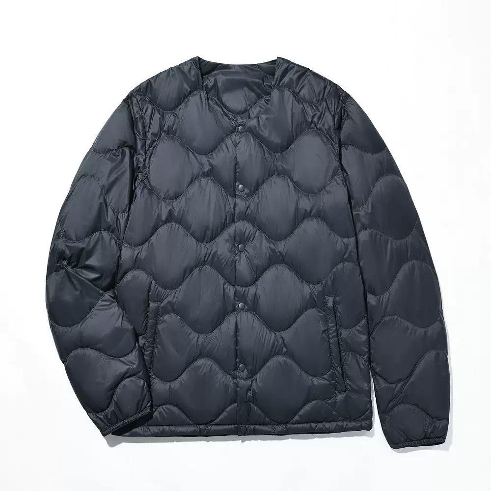 Men's Lightweight Portable Down Jacket with Curved Stitching