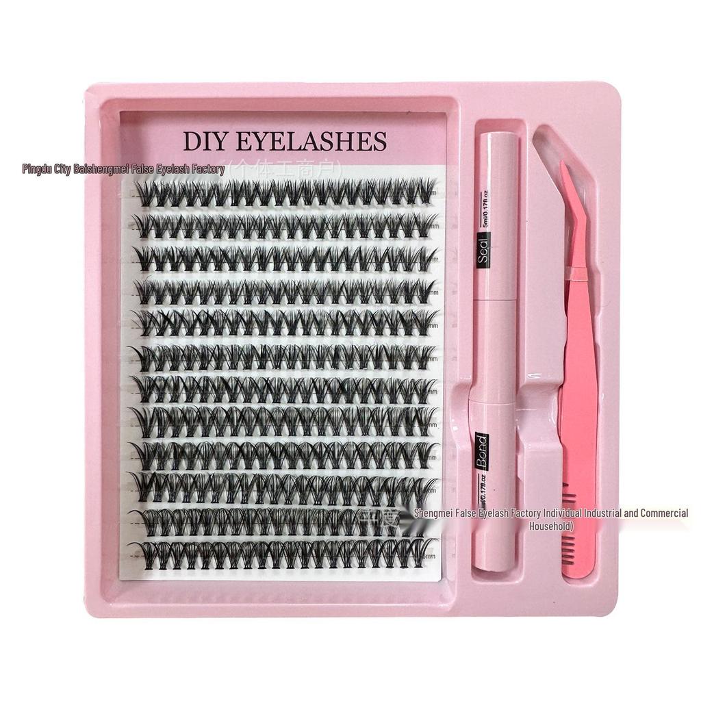 DIY Segmented Cluster Cross Fake Eyelashes - European & American Style