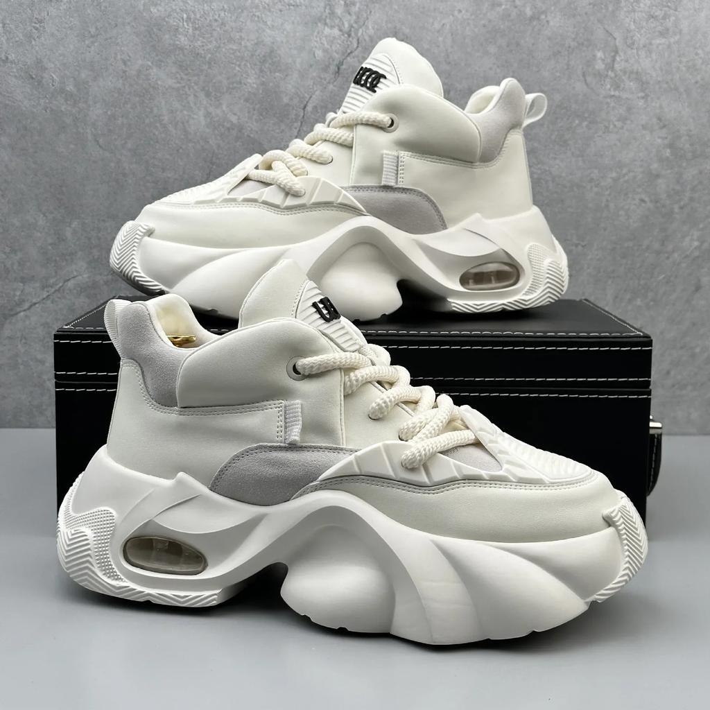 New fashionable  versatile men's casual sports shoes trendy thick soled student  height increasing shoes zapatillas hombre men
