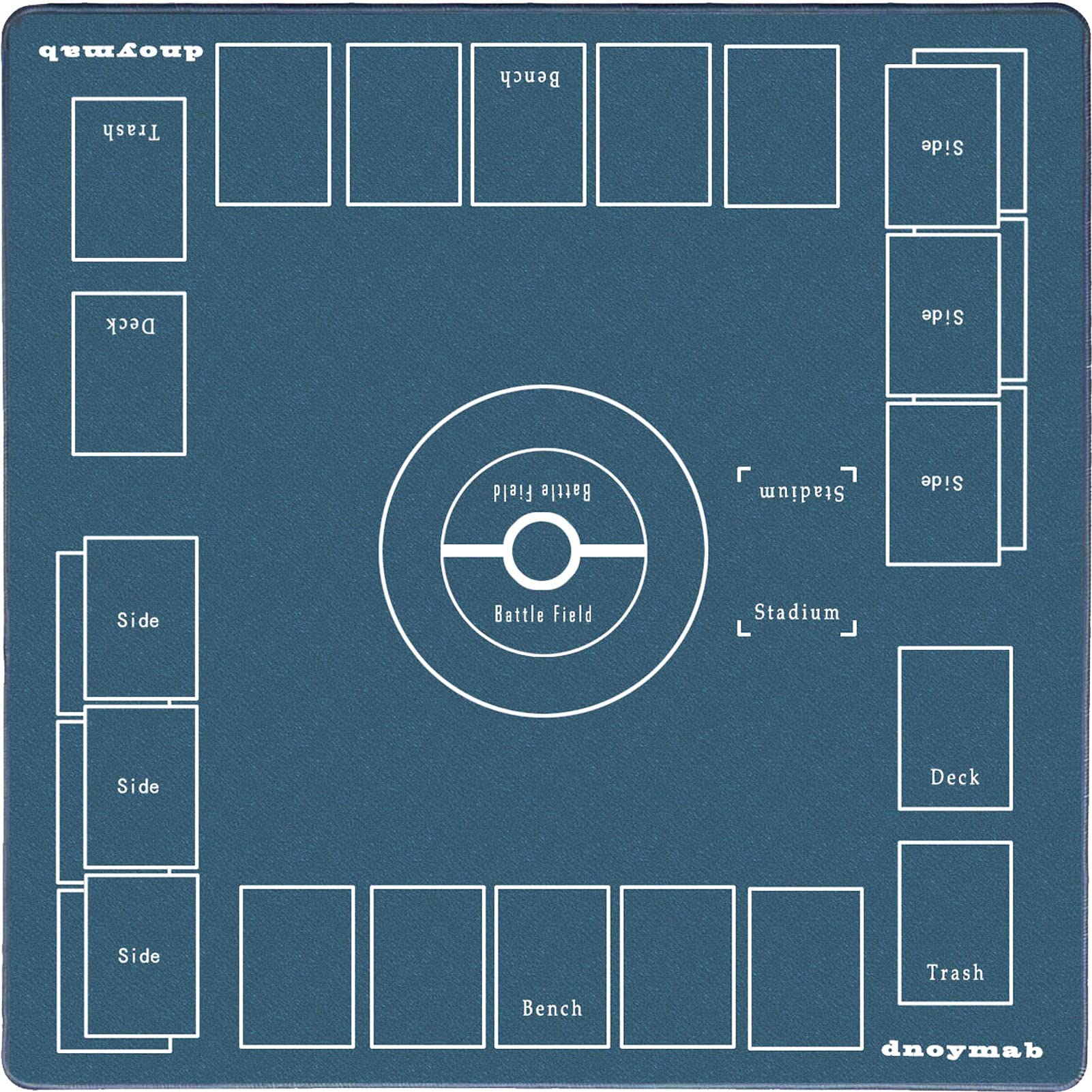 

Dnoymab Полноразмерный игровой коврик для карточной игры, резиновый коврик толщиной 3 мм для 2 игроков, сумка для хранения 60x60 см, нескользящий (3 мм Темно-синий)
