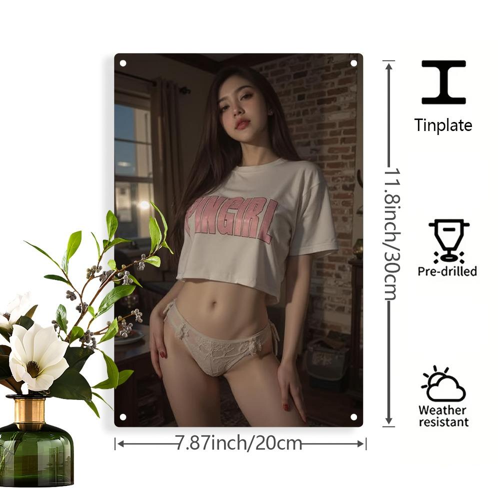 Artă de perete din fier rezistentă la intemperii, Placă metalică florală 2D pentru decor interior exterior grădină curte, 20x30cm Panou agățat pre-găurit,