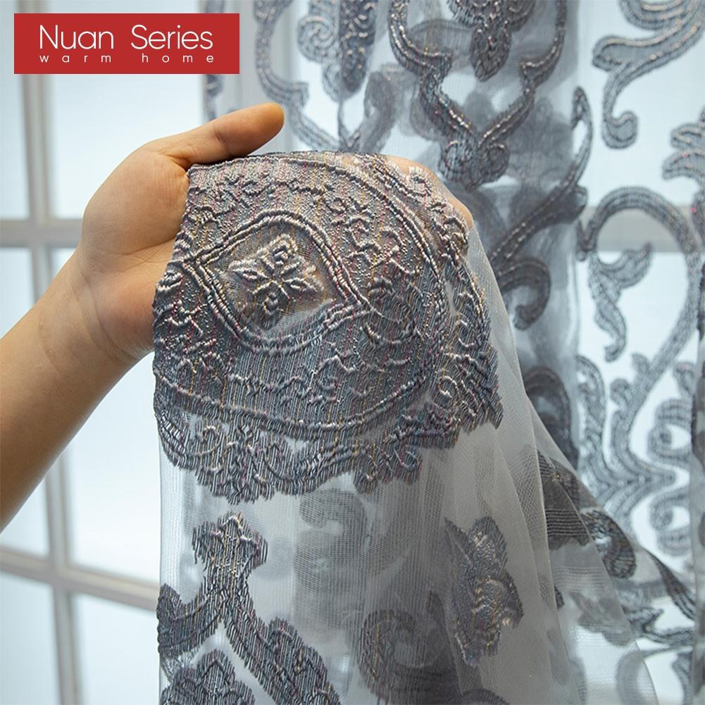 1 Stück Nuan-Serie, modische und elegante halbverdunkelnde Vorhänge im europäischen Stil für Wohnzimmer, Schlafzimmer, Heimdekoration