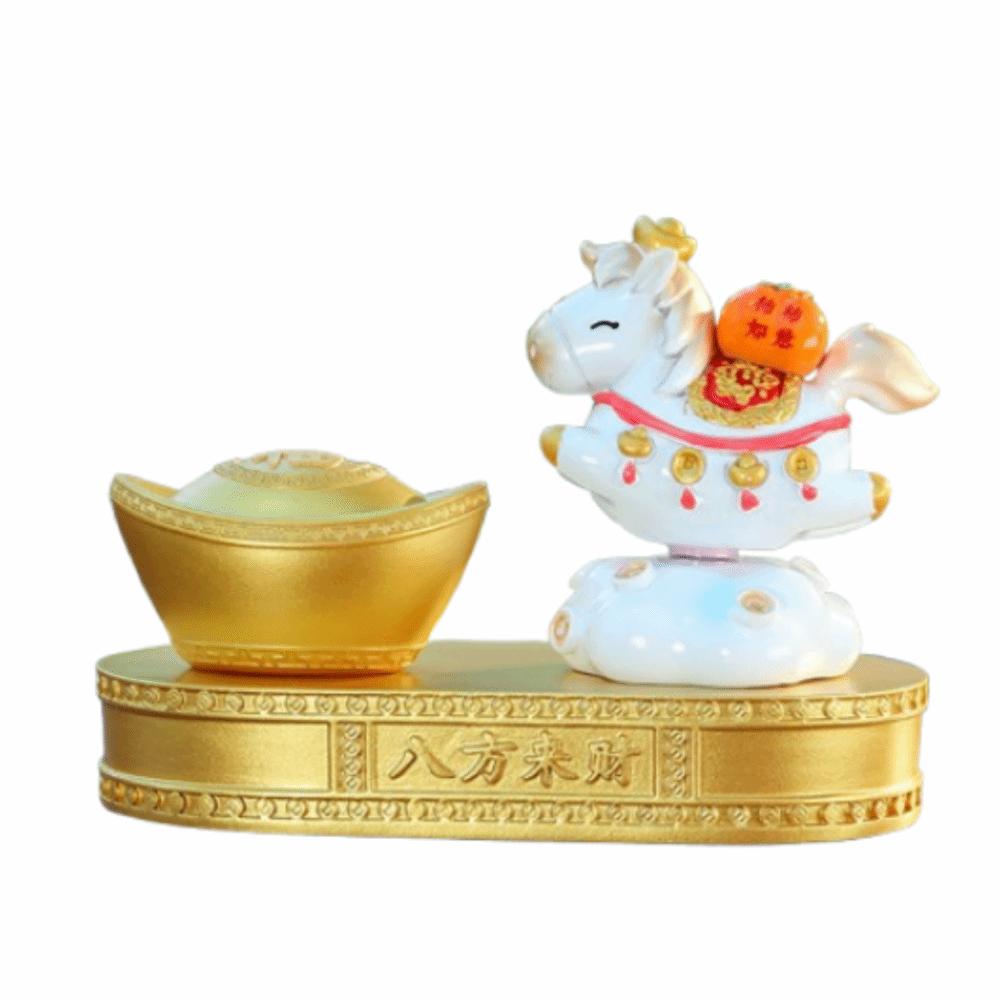 

Creative Chinese New Year Horse Ornament Good luck Blessing words Zodiac Horse Ornaments Handcrafted Horse Mascot білий