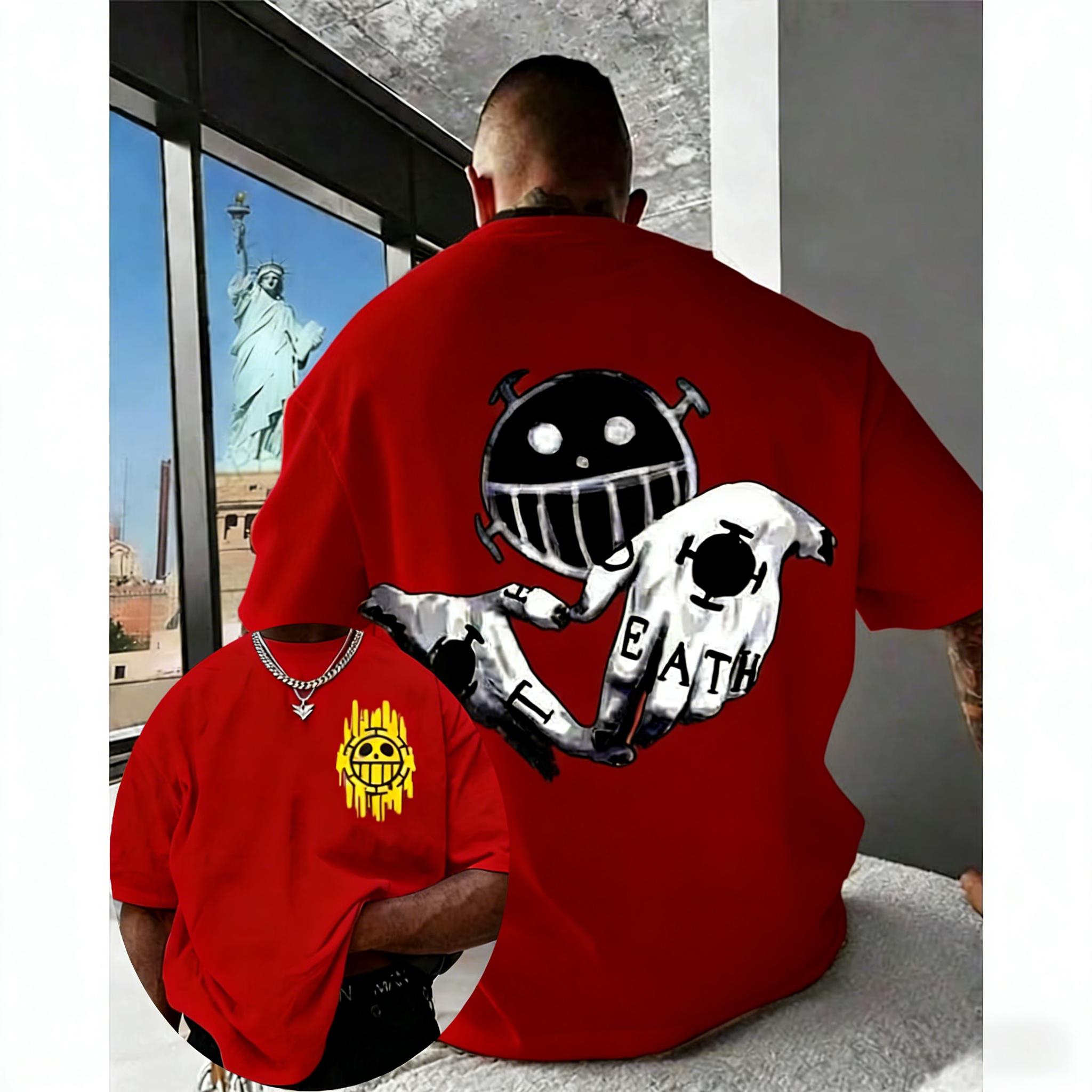 

Plus Size One Piece Anime Printed Men and Women Tshirt Casual Parent Child Top Summer Fashion Street Wear Harajuku Style Y2K S